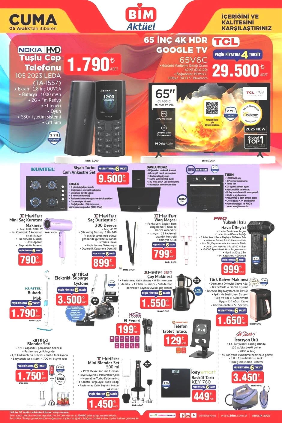 5 ARALIK CUMA BİM AKTÜEL ÜRÜNLER KATALOĞU