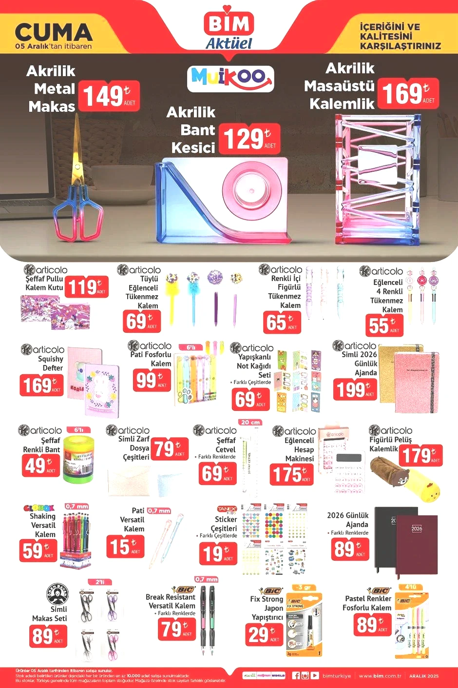 5 ARALIK CUMA BİM AKTÜEL ÜRÜNLER KATALOĞU