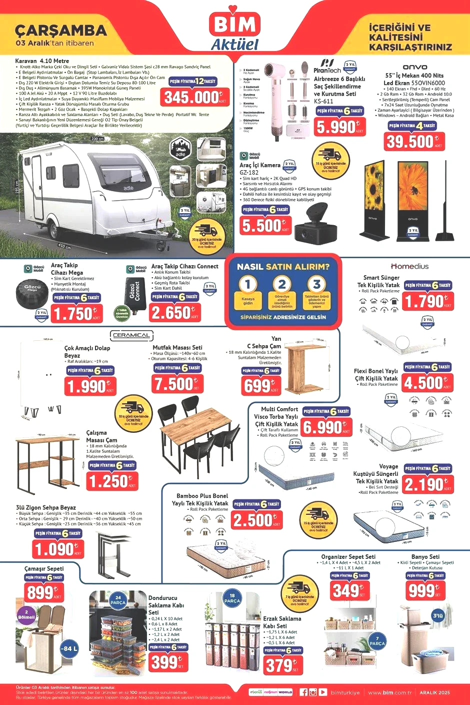 3 ARALIK ÇARŞAMBA BİM EVE TESLİM KATALOĞU 3 ARALIK ÇARŞAMBA BİM EVE TESLİM KATALOĞU