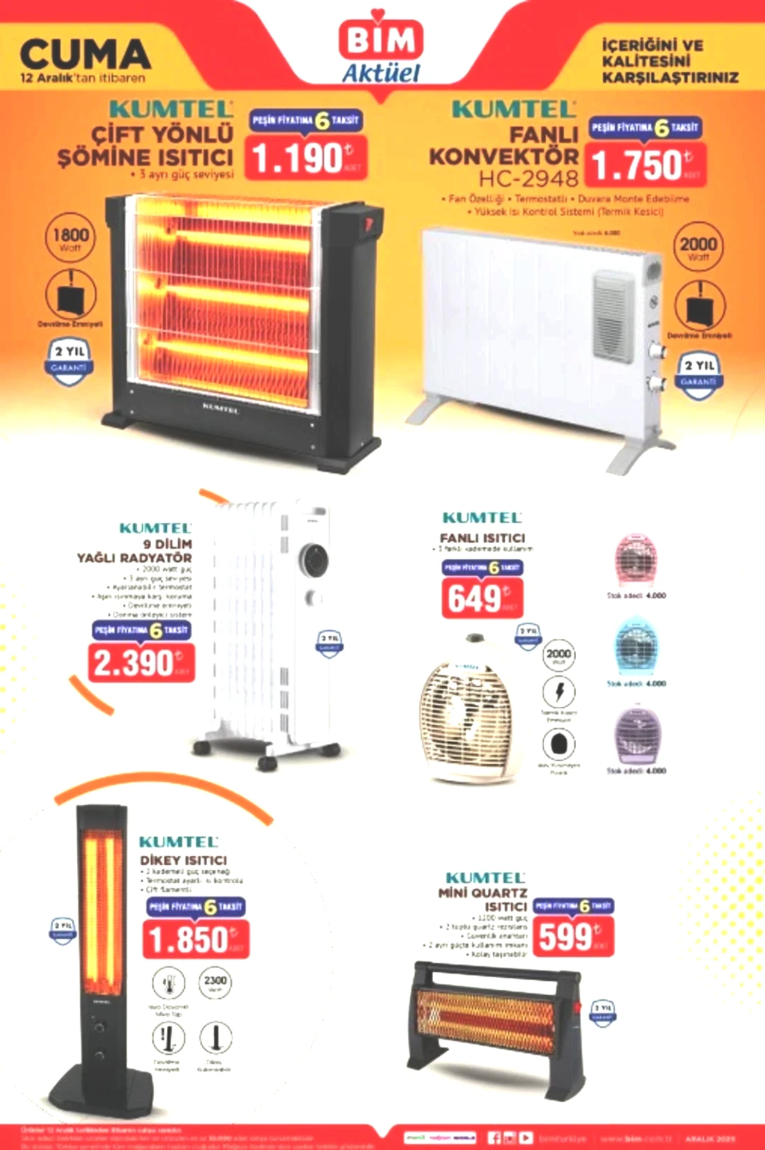 BİM'e yeni ısıtıcı ürünleri geliyor! 12 Aralık 2025 BİM kataloğu yayınlandı! 1