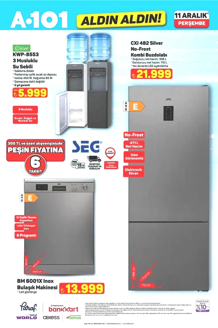 A101'e 11 Aralık’ta neler geliyor? Yeni aktüel liste yayınlandı: Su sebili, ısıtıcı